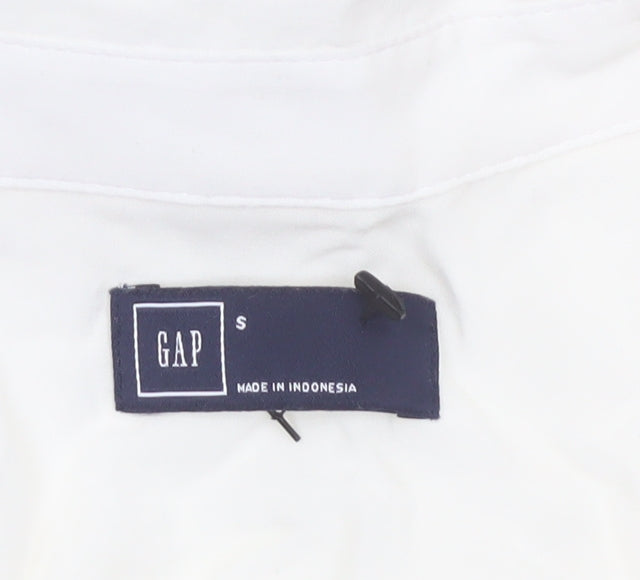 Additional view of GAP Women White S Sleeveless Ruffle Collar Rayon Button-Up Blouse