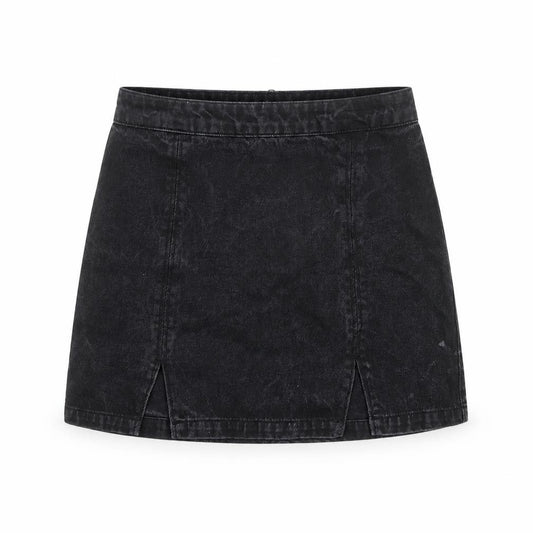 ASOS Denim Women’s Black UK 10 A-Line Mini Skirt Slit Zip