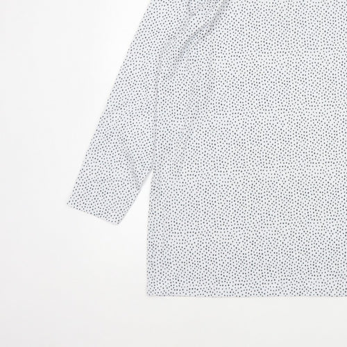 Marks and Spencer Women White Polka Dot Basic V-Neck Blouse UK 16