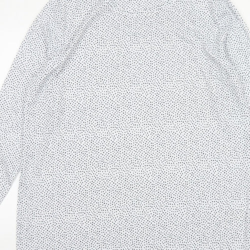 Marks and Spencer Women White Polka Dot Basic V-Neck Blouse UK 16