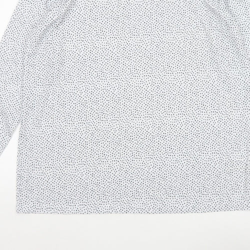 Marks and Spencer Women White Polka Dot Basic V-Neck Blouse UK 16