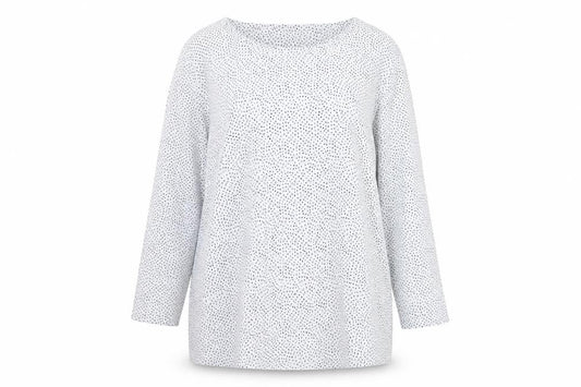 Marks and Spencer Women White Polka Dot Basic V-Neck Blouse UK 16