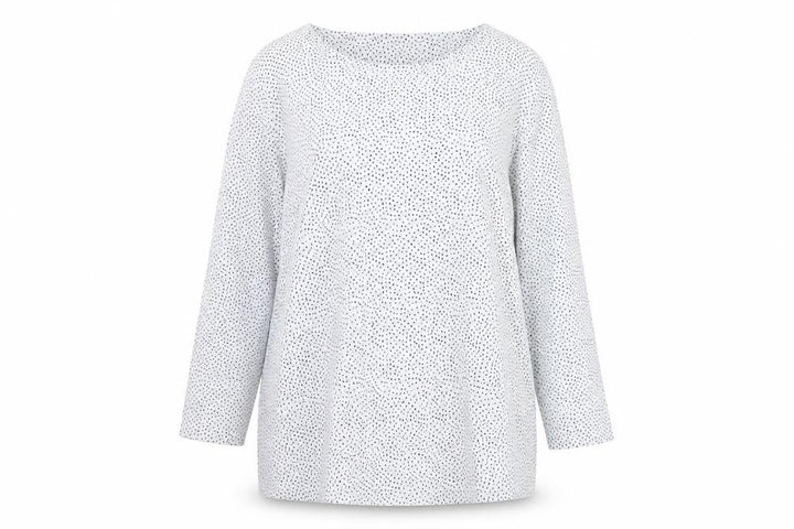 Marks and Spencer Women White Polka Dot Basic V-Neck Blouse UK 16