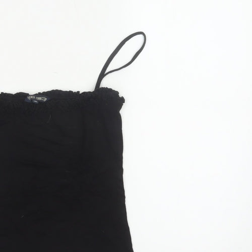 French Connection Women Black M Ruffle Spaghetti Strap Camisole Top