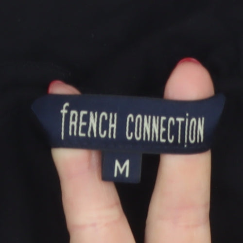 French Connection Women Black M Ruffle Spaghetti Strap Camisole Top