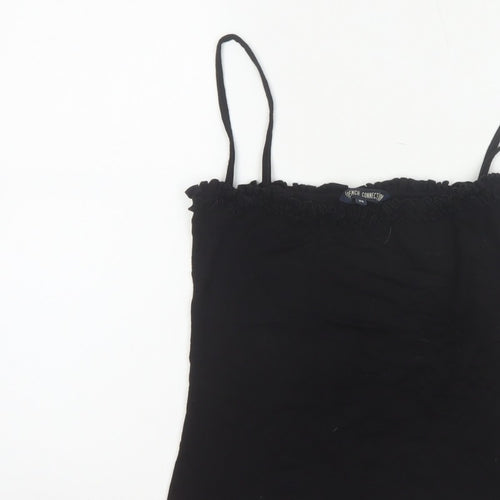 French Connection Women Black M Ruffle Spaghetti Strap Camisole Top