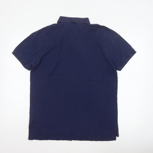 Polo Ralph Lauren Men’s Blue L Slim Fit Cotton Logo Piqué Polo Shirt