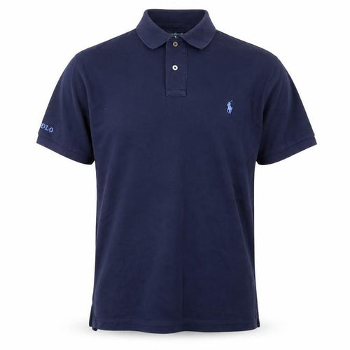 Polo Ralph Lauren Men’s Blue L Slim Fit Cotton Logo Piqué Polo Shirt