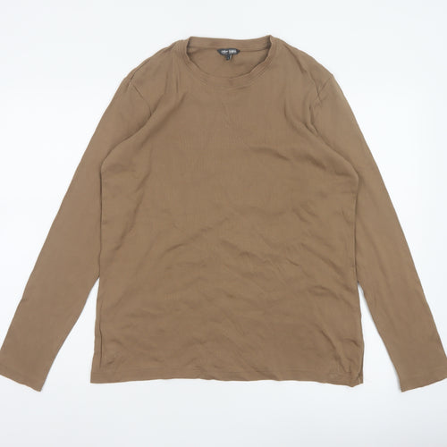 Cotton Traders Men’s Brown L Cotton Crew Neck Long Sleeve Jersey Top