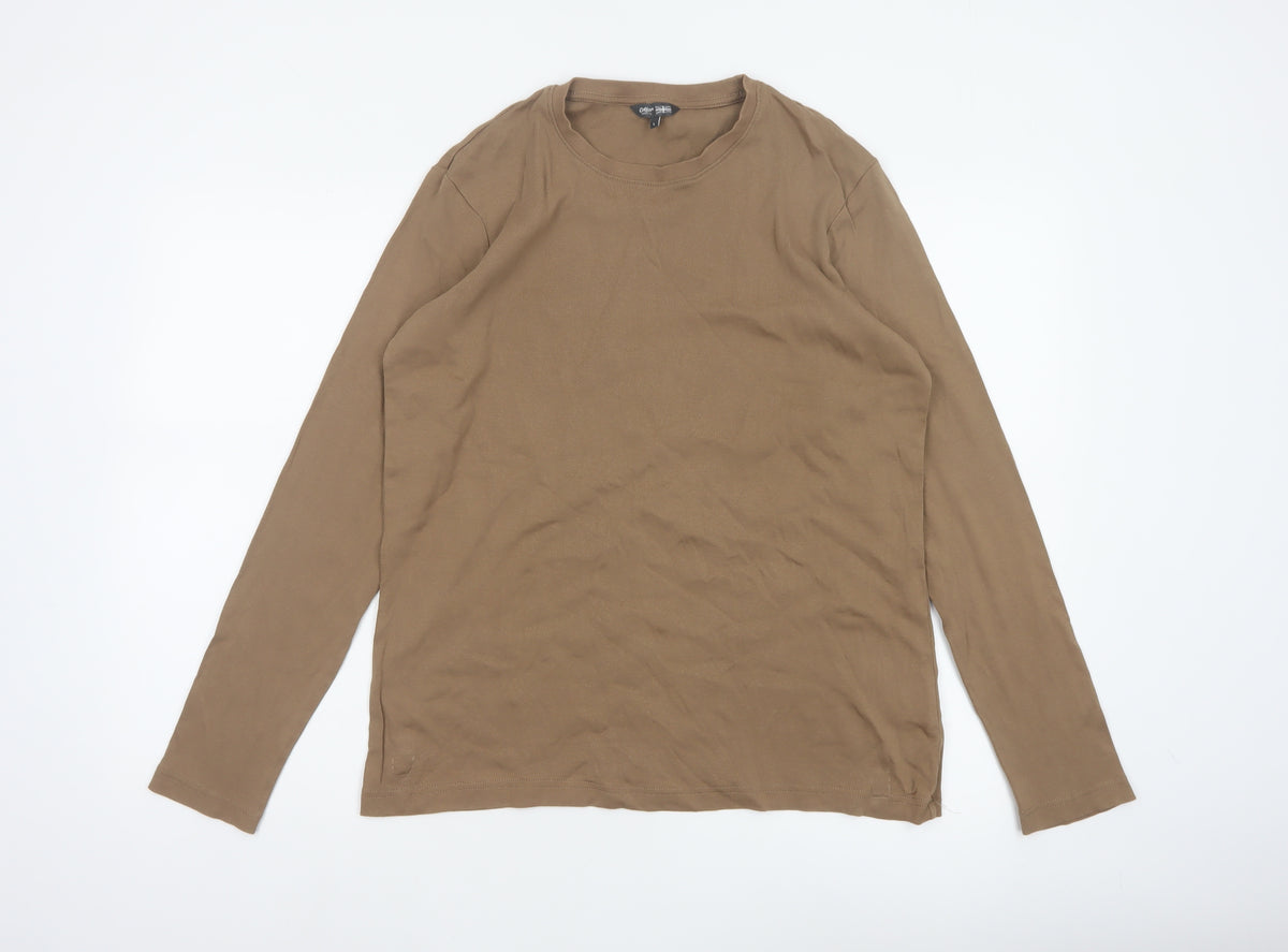 Cotton Traders Men’s Brown L Cotton Crew Neck Long Sleeve Jersey Top