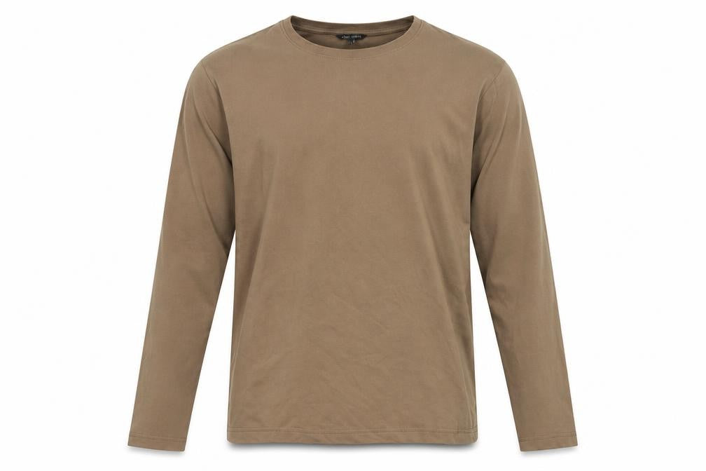 Cotton Traders Men’s Brown L Cotton Crew Neck Long Sleeve Jersey Top