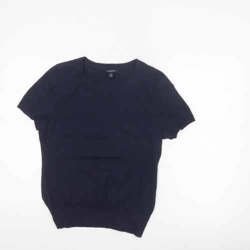 Lands' End Women’s Blue Size 8 Bamboo Blend Knit Crew Neck T-Shirt