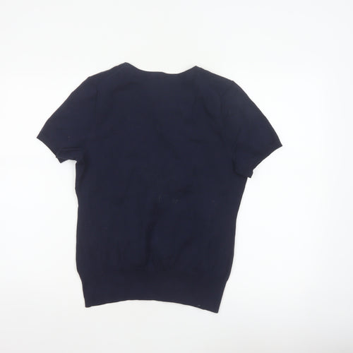 Lands' End Women’s Blue Size 8 Bamboo Blend Knit Crew Neck T-Shirt