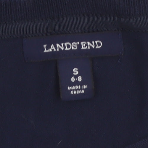 Lands' End Women’s Blue Size 8 Bamboo Blend Knit Crew Neck T-Shirt