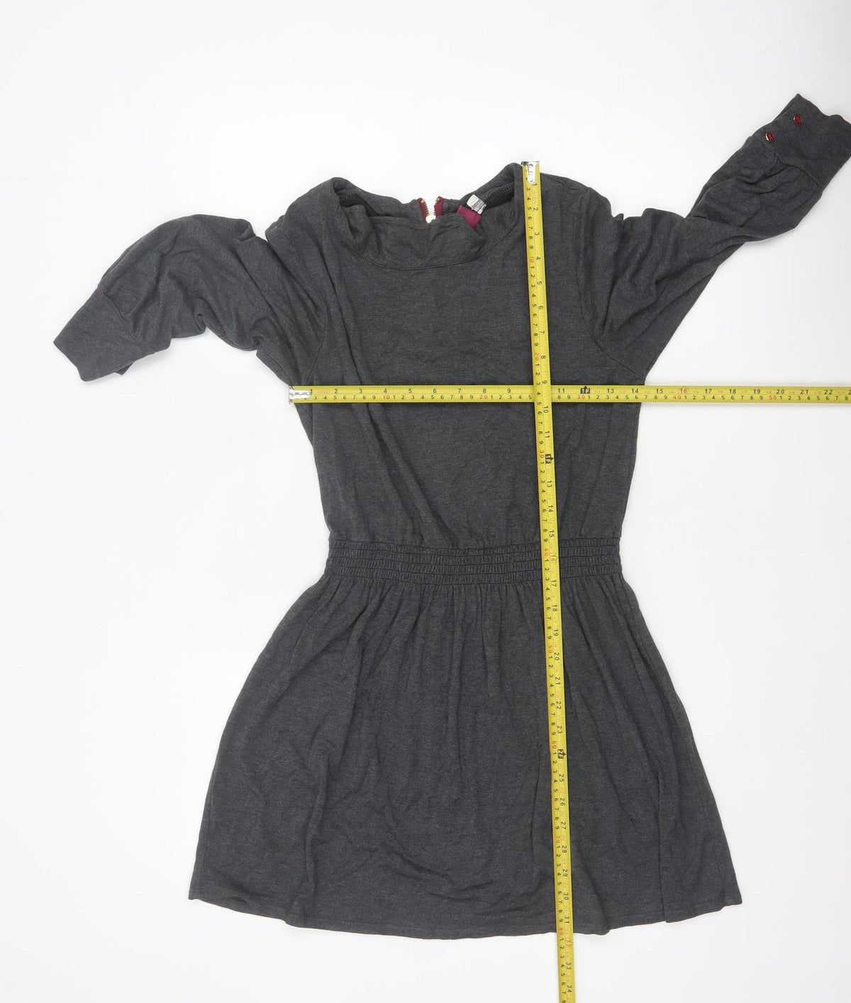 Joules Women Grey Marl UK 10 Fit & Flare Cowl Neck Long Sleeve Dress