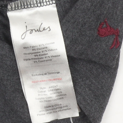 Joules Women Grey Marl UK 10 Fit & Flare Cowl Neck Long Sleeve Dress