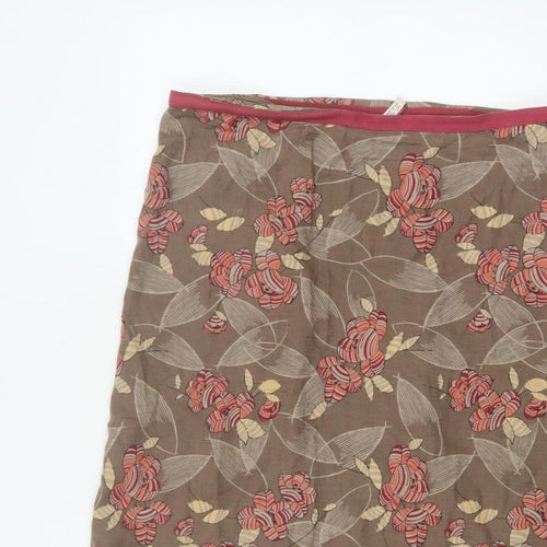 Ann Louise Stokell Women Brown Floral Pencil Skirt UK 12 Knee Length