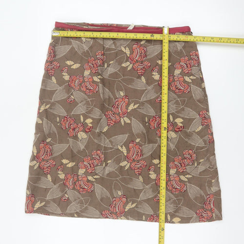 Ann Louise Stokell Women Brown Floral Pencil Skirt UK 12 Knee Length