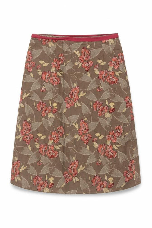 Ann Louise Stokell Women Brown Floral Pencil Skirt UK 12 Knee Length