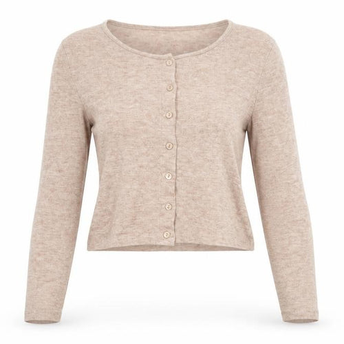Zara Women Beige S Lightweight Button Front Knit Cardigan