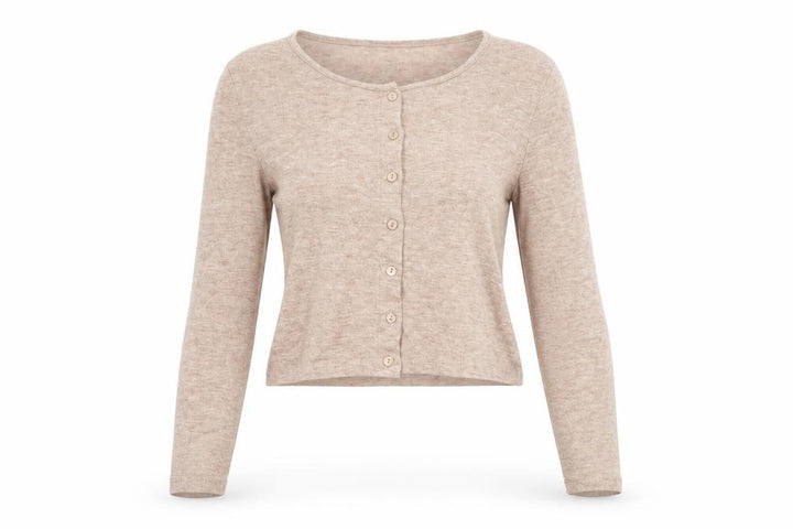 Zara Women Beige S Lightweight Button Front Knit Cardigan