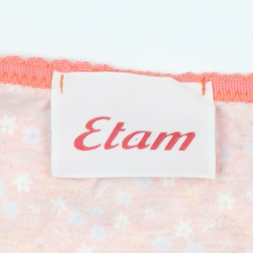 Etam Women’s Orange Floral Cotton UK 14 Slip Mini Dress