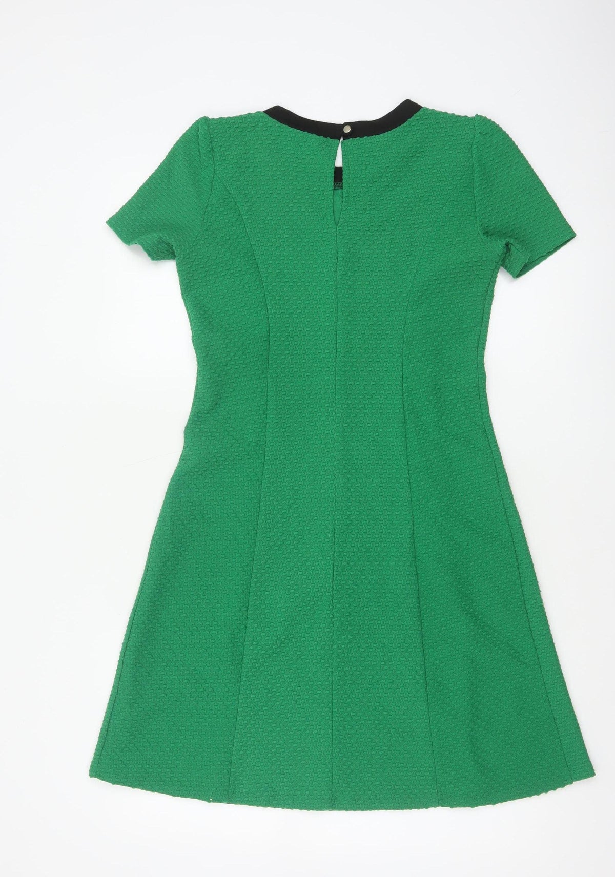 Dorothy Perkins Women Green UK 8 A-Line Knee Length Textured Dress