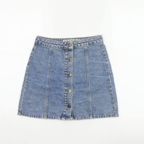 Denim Co. Women’s Blue UK 6 Button Front Denim Mini Pencil Skirt