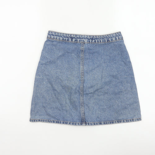 Denim Co. Women’s Blue UK 6 Button Front Denim Mini Pencil Skirt