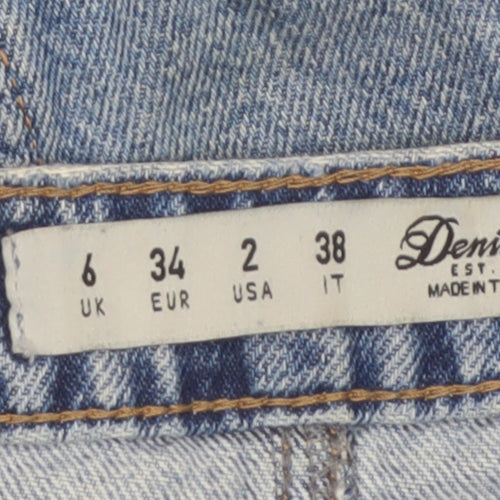 Denim Co. Women’s Blue UK 6 Button Front Denim Mini Pencil Skirt