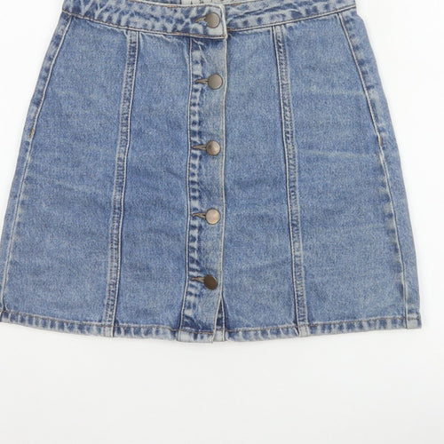 Denim Co. Women’s Blue UK 6 Button Front Denim Mini Pencil Skirt