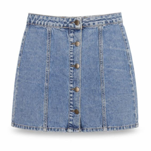 Denim Co. Women’s Blue UK 6 Button Front Denim Mini Pencil Skirt