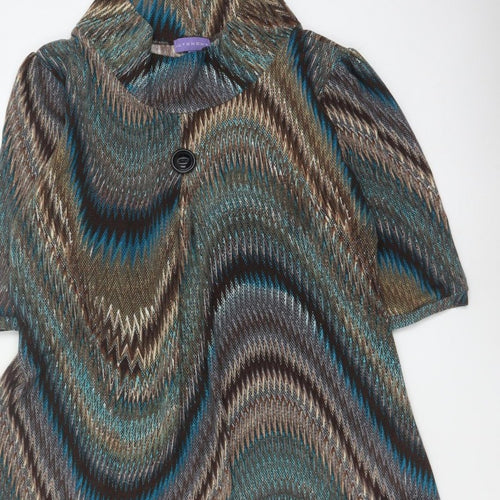 Autonomy Women Multicoloured UK 18 Geometric Jacket Dress 3/4 Sleeve
