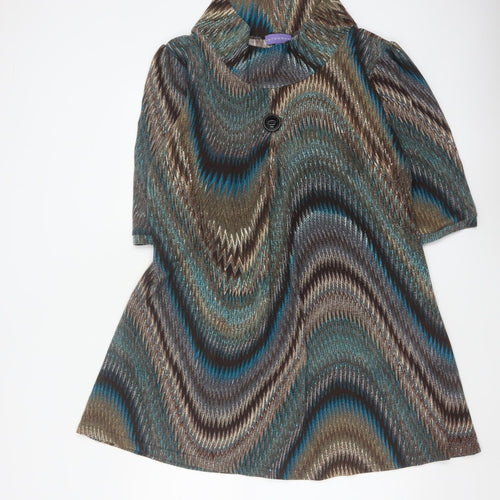 Autonomy Women Multicoloured UK 18 Geometric Jacket Dress 3/4 Sleeve