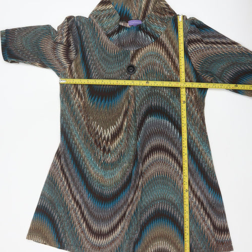 Autonomy Women Multicoloured UK 18 Geometric Jacket Dress 3/4 Sleeve