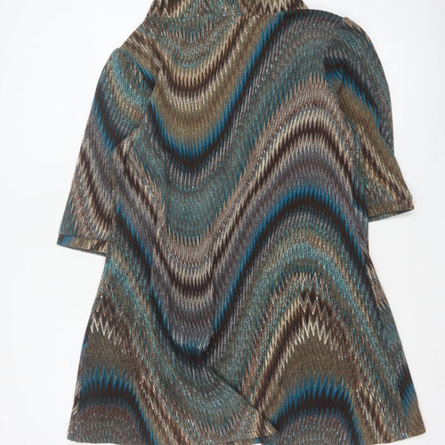 Autonomy Women Multicoloured UK 18 Geometric Jacket Dress 3/4 Sleeve