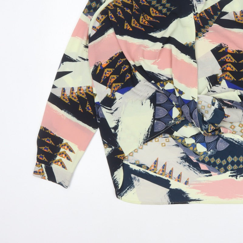 Additional view of Per Una M&S Women Multicoloured UK 12 Wrap Geometric Long Sleeve Blouse