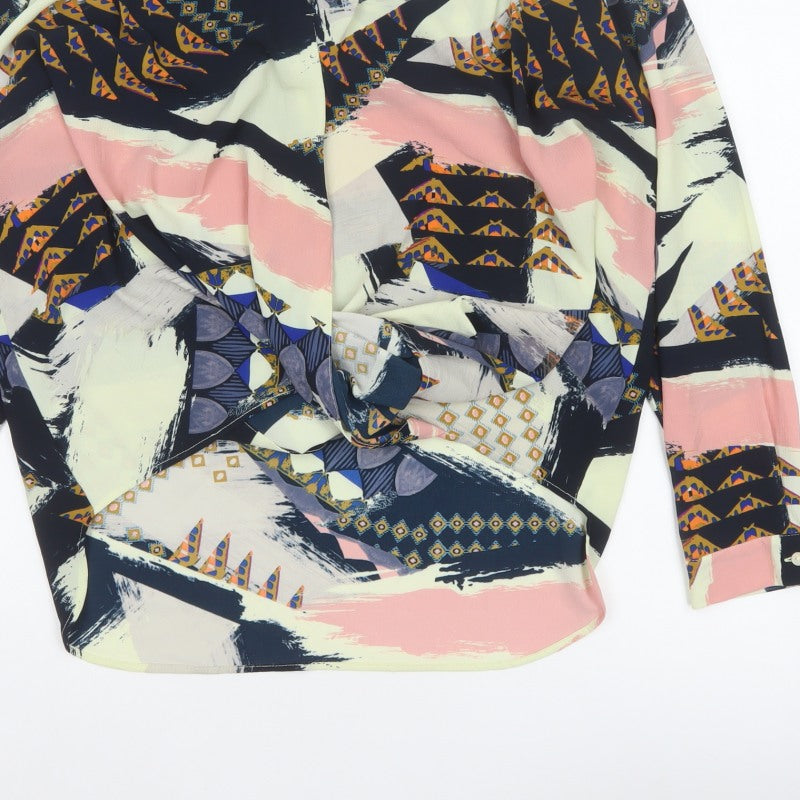Additional view of Per Una M&S Women Multicoloured UK 12 Wrap Geometric Long Sleeve Blouse