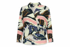 Per Una M&S Women Multicoloured UK 12 Wrap Geometric Long Sleeve Blouse
