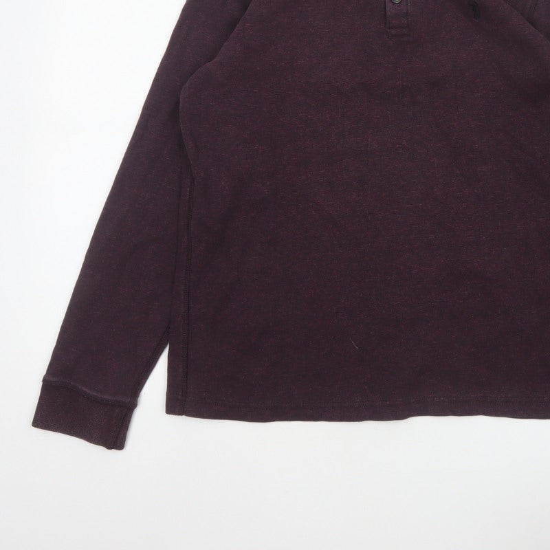 Additional view of Next Men’s Purple L Cotton Henley Long Sleeve Button Top