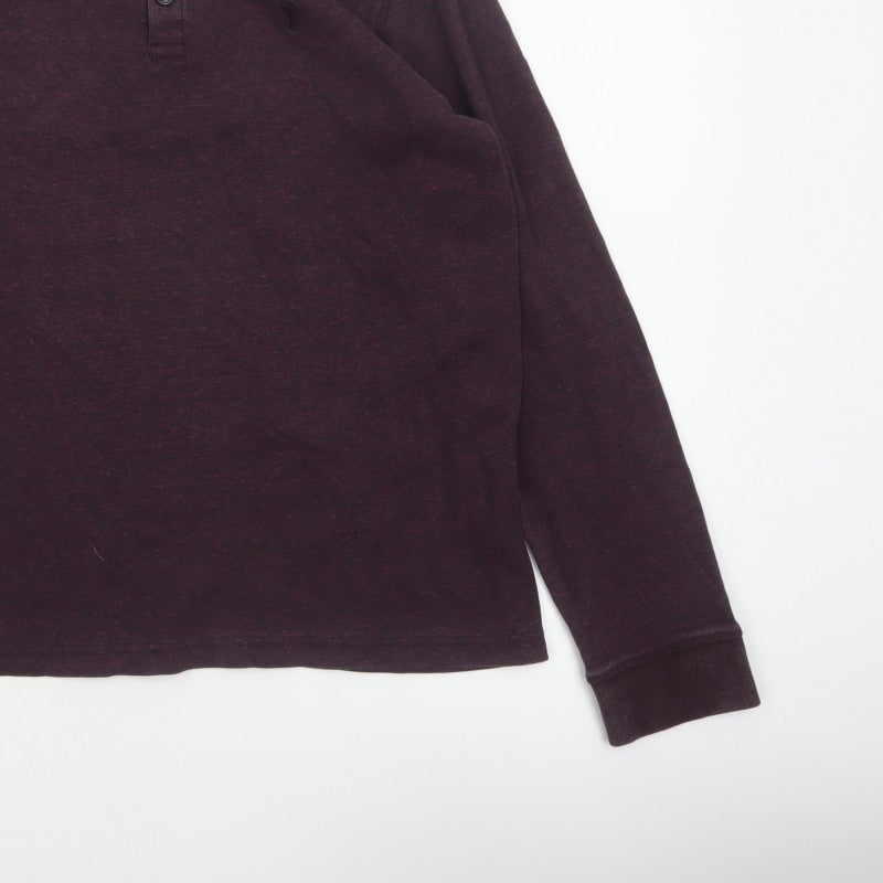 Additional view of Next Men’s Purple L Cotton Henley Long Sleeve Button Top