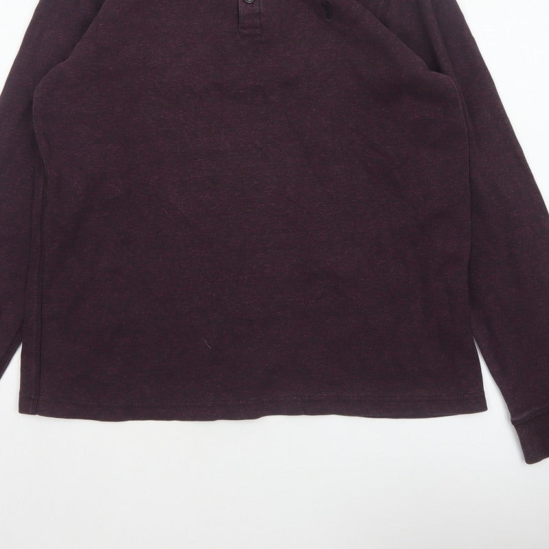 Additional view of Next Men’s Purple L Cotton Henley Long Sleeve Button Top
