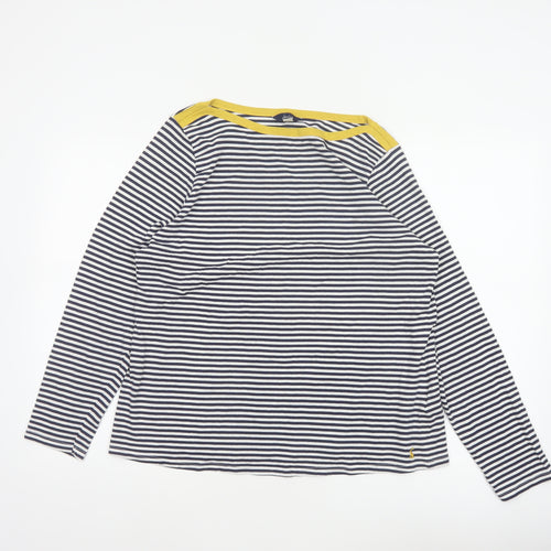 Joules Women Multicoloured UK 16 Striped Boat Neck Long Sleeve Jersey Top