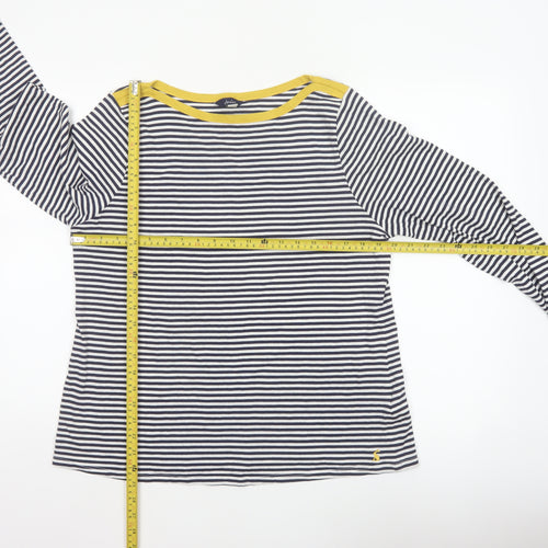 Joules Women Multicoloured UK 16 Striped Boat Neck Long Sleeve Jersey Top