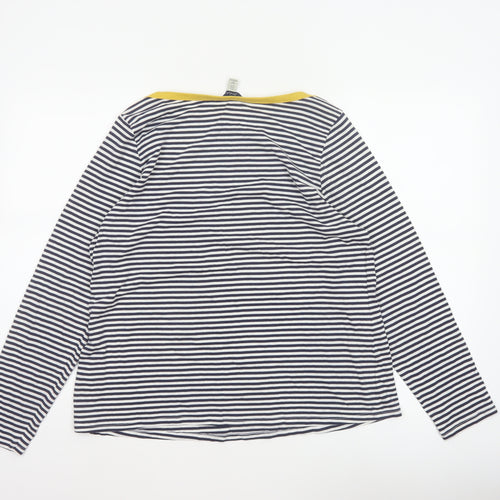 Joules Women Multicoloured UK 16 Striped Boat Neck Long Sleeve Jersey Top
