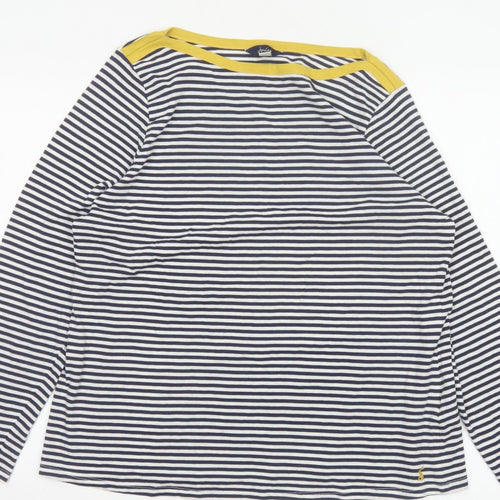 Joules Women Multicoloured UK 16 Striped Boat Neck Long Sleeve Jersey Top