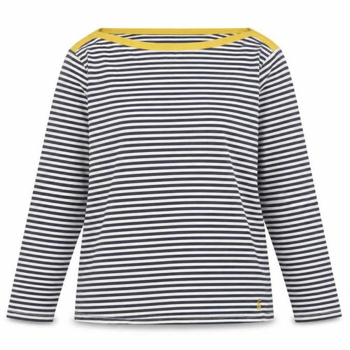 Joules Women Multicoloured UK 16 Striped Boat Neck Long Sleeve Jersey Top