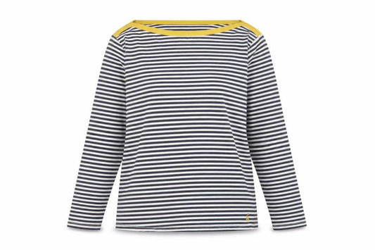 Joules Women Multicoloured UK 16 Striped Boat Neck Long Sleeve Jersey Top