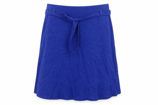 Dorothy Perkins Women’s Blue UK 12 Linen Blend A-Line Knee Skirt
