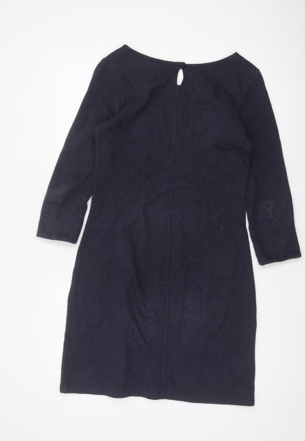 Brand and care label for White Stuff Women Navy UK 8 Herringbone Shift Dress Long Sleeve Pockets